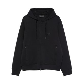 Emporio Armani Double Jersey Hoodie - Heren - Sweatshirts & Hoodies - Blauw - Maat: M Jersey