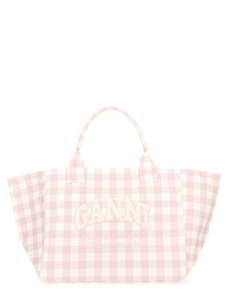 Ganni Vicky Check Xxl Tote Bag