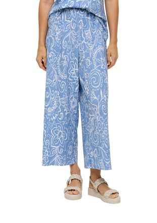 s.Oliver Culotte S.OLIVER, Damen, Gr. 36, N-Gr, blau (light blau aop), Obermaterial: 100% Polyester, bedruckt, regular fit kn&ouml;chelfrei, Hosen Culotte, Sommerho