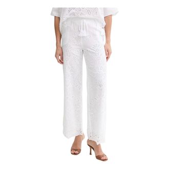 Ermanno Scervino Pantalones Anchos - Trousers - Mujer - Blanco - M