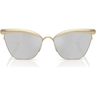 Michael Kors Scottsdale 56mm Cat Eye Sunglasses in Light Gold /Silver Mirror at Nordstrom
