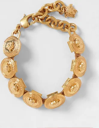 Versace Bracciale regolabile Medusa in metallo con finitura color oro