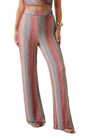 Guess Fearne Knit Wide Leg Pants in River Gravel Multi at Nordstrom, Size Medium X 30