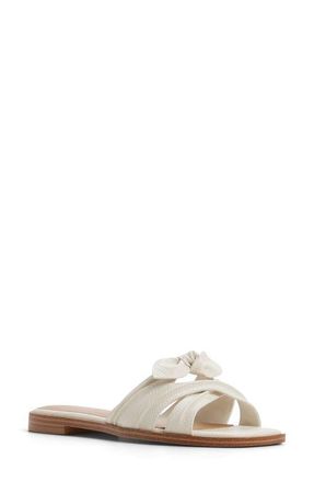 Aldo Sunbeam Knotted Slide Sandal in White/Bone at Nordstrom, Size 8.5