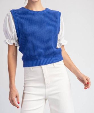 Entro Shanna Sweater Top In Royal Blue