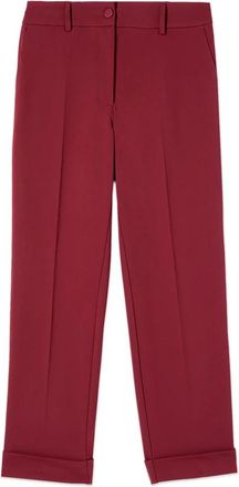 Oltre Broeken, Dames, Rood, 3Xl, Polyester, Geknipte broek van cr&ecirc;pe stof