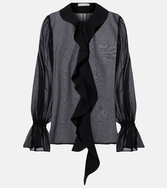 Nina Ricci Ruffled sheer silk blouse