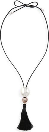 Lelet NY Zoe Tassel Necklace in Rhodium at Nordstrom