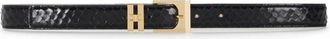 Elisabetta Franchi Leren Riem met Visschubpatroon - Dames - Riemen - Zwart - S - Leer - Accessoires