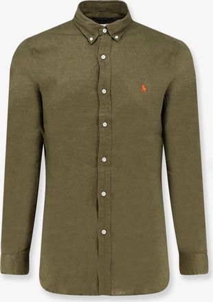 Ralph Lauren Camicia in lino con logo ricamato frontale - POLO RALPH LAUREN - gender_Man