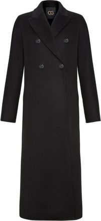 Cesare Gaspari Classic Luxe Lange Jas Rosie - Dames - Mantel - Zwart - XL - Wol - Jassen