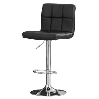 Netfurniture Subic Bar Stool PU Chrome & Black