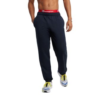 Champion Mens Sweatpants, Powerblend, Fleece, Comfortable Relaxed-Bottom Pants for Men (Reg. Or Big & Tall), Navy C Patch Logo, 4XL/Big