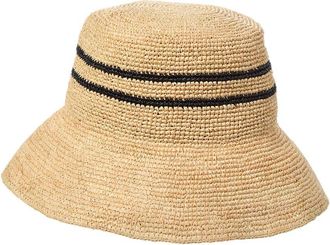 Vince Raffia Stripe Cloche Bucket Hat