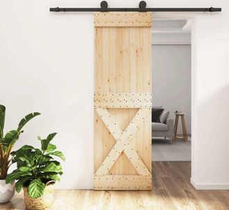vidaXL Vidaxl - Puerta Corredera Con Herrajes Madera Maciza De Pino 70x210 Cm