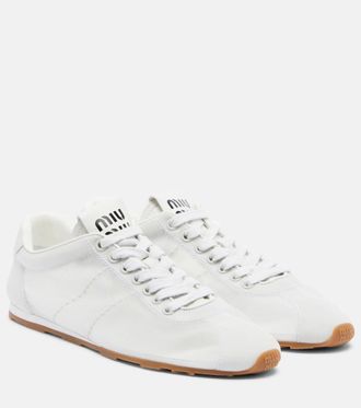 Miu Miu Plume leather-trimmed sneakers