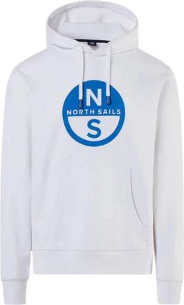 North Sails Biologische katoenen hoodie met groot logo - Heren - Hoodies - Wit - XL - Katoen - Hoodies & sweatvesten