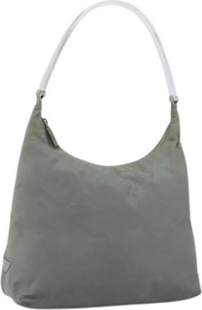 Prada Pre-owned Vintage Nylon Handtas - Dames - Vintage Schoudertas - Grijs - ONE Size - Nylon - Vintage