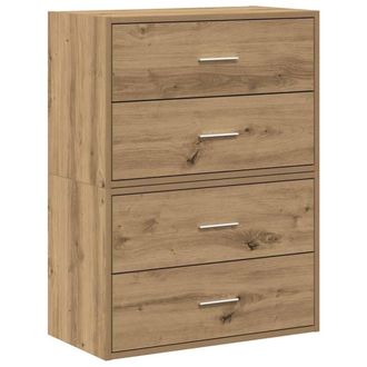 Berkfield Home Cabinets with 2 Drawers 2 pcs Artisan Oak 60x31x40 cm Engineered Wood in Brown | Size: 60 x 31 x 40 cm