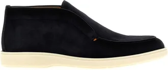 Santoni Navy Blue Suede Boots