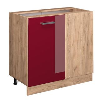 Vicco Mobile ad angolo cucina R-Line, Rosso bordeaux lucido, 86 cm, pl Antracite Vicco