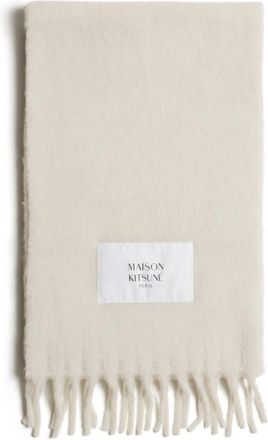 Maison Kitsun&eacute; Baby Alpaca Plain Scarf - Heren - Wintersjaals - Beige - ONE Size - Wol - Accessoires