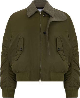Bottega Veneta Intrecciato Nylon Jacket - Dames - Bomber jackets - Groen - XS - Nylon - Jassen