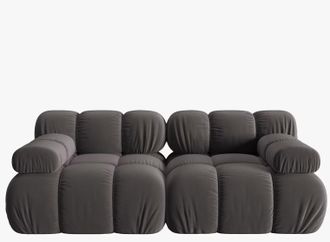 MICADONI Modulares 2-Sitzer Designsofa Bellis - Samtbezug