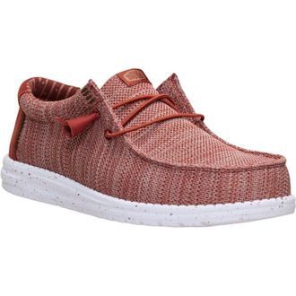 HeyDude Wally Stretch Sox Polyester Heren Loafers in Verbrand Rood/Multi