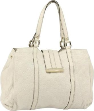 Gucci Pre-owned Handbags, female, White, Size: ONE SIZE Pre-owned Leather Handbag