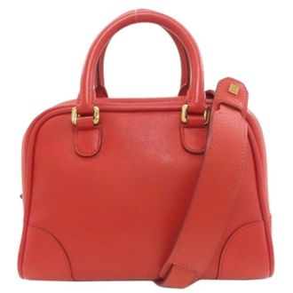 Loewe Pre-owned Handbag - Dames - Pre-owned - Rood - Maat: ONE Size Leer