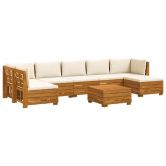 vidaXL Conjunto De Sof&aacute;s De Exterior Con Coj&iacute;n 8 Pieza Marr&oacute;n Vidaxl