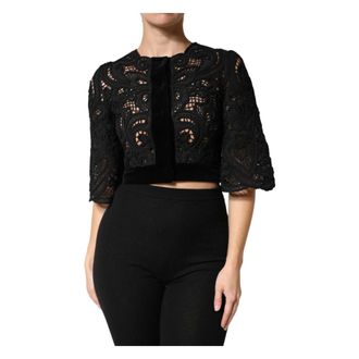 Dolce & Gabbana Dames, Blouses & Shirts, Zwart, Maat: 3XS Katoen