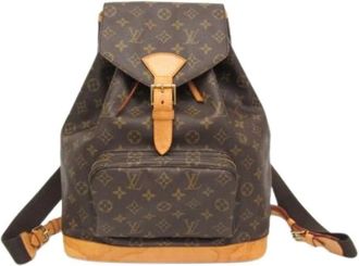 Louis Vuitton Pre-owned Montsouris GM M51135 Rugzak - Dames - Vintage Rugzakken - Bruin - ONE Size - Leer - Vintage
