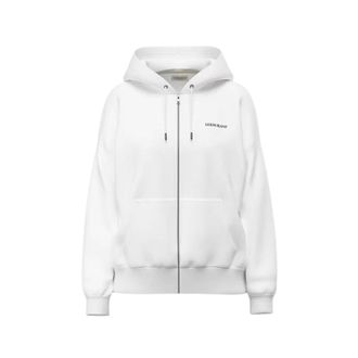 Guess Hoodies & sweatvesten, Dames, Wit, M, Katoen, Volledige rits sweatshirt