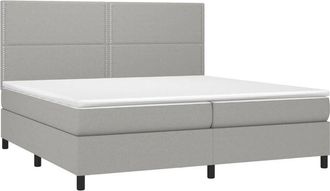 vidaXL Vidaxl - Cama Box Spring Con Colch&oacute;n Tela Gris Claro 200x200 Cm