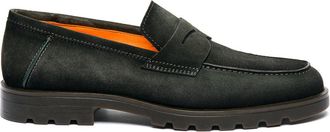 Santoni Suede Moccasins with Rubber Sole