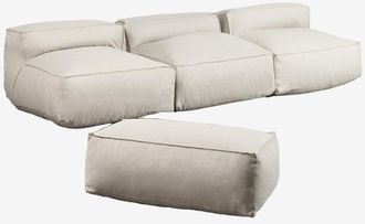 Sklum Sof&aacute; Modular De 3 Piezas Y Puff Para Jard&iacute;n Dojans Sklum