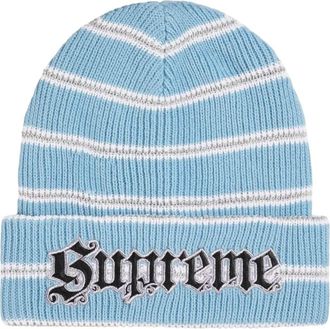 SUPREME FW26 Metallic Stripe Beanie Light Blue SUP-FW26-1087-BLU