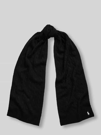 Polo Ralph Lauren Schal aus Schurwoll-Kaschmir-Mix mit Logo-Stitching in Black, Gr&ouml;&szlig;e 1