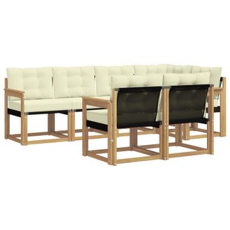 vidaXL Conjunto De Sof&aacute;s De Exterior Con Coj&iacute;n 7 Pcs Blanco Y Crema Vidaxl