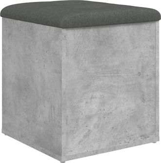 vidaXL Vidaxl - Banco Con Almacenaje Madera Ingenier&iacute;a Gris Hormig&oacute;n 42x42x45cm
