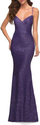 La Femme Sequin Long Prom Dress in Vibrant Bright Colors in Purple at Nordstrom, Size 10