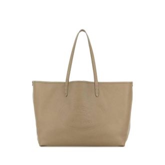 Burberry Cappuccino Leather Shopping Bag