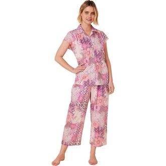 The Cats Pajamas Luxe Pima Capri Floral Set in Piper at Nordstrom, Size X-Small