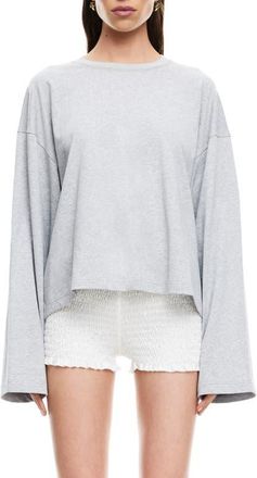 Lioness Bloom Long Sleeve Knit Shirt in Grey at Nordstrom, Size X-Large