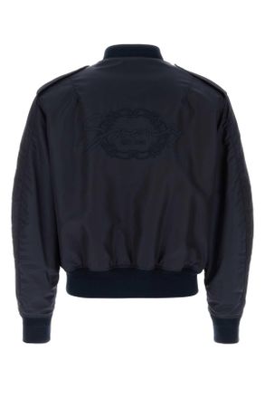 Givenchy Mens Navy Blue Nylon Bomber Jacket Giubbini