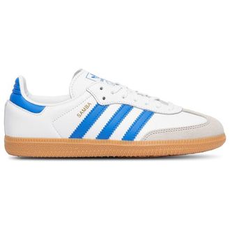 adidas Kids Originals Samba - Boys Grade School Shoes White/Blue Size 07.0