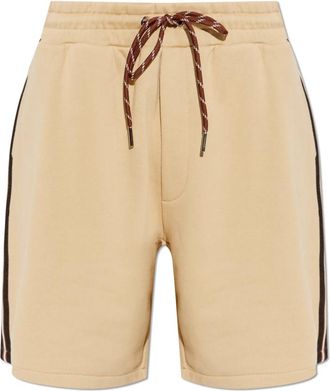 Moncler Logo Patch Shorts - Heren - Korte Broeken - Beige - L - Katoen - Korte Broeken