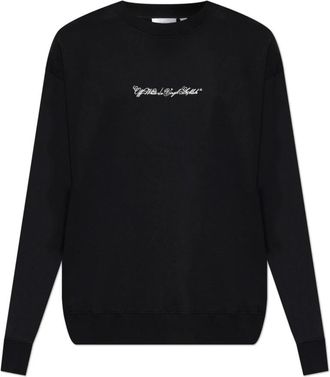 Off-white Sweatshirt met geborduurd logo - Heren - Sweatshirts - Zwart - L - Katoen - Hoodies & sweatvesten